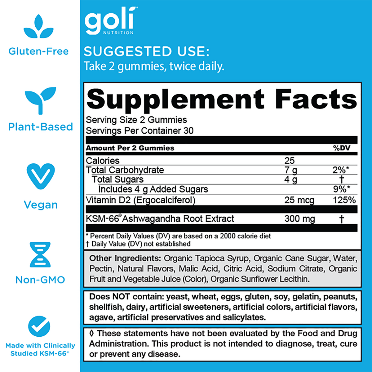 Goli Nutrition Ashwagandha Gummies, 60 Gummies