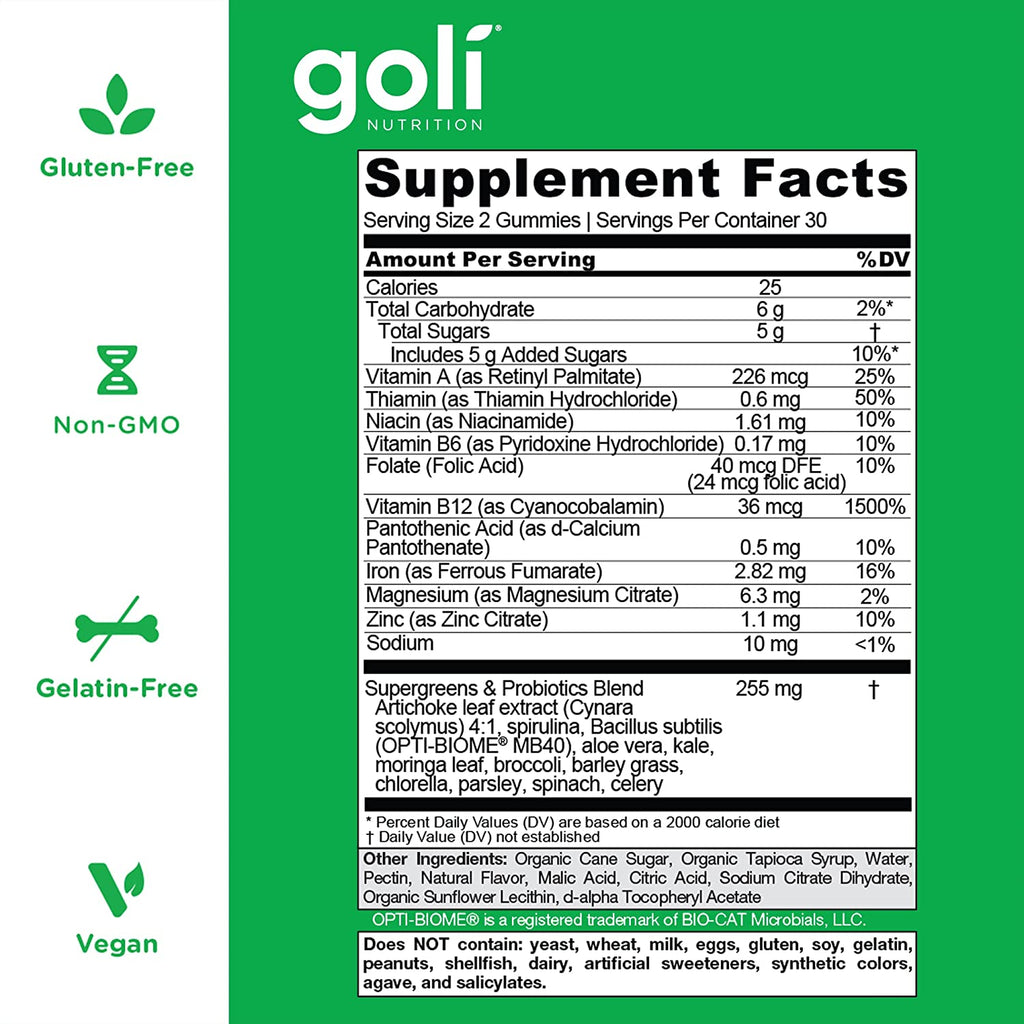 Goli Nutrition Supergreens Gummies
