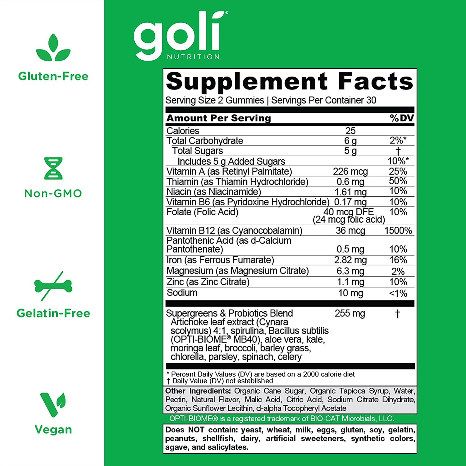 Goli Nutrition Supergreens Gummies