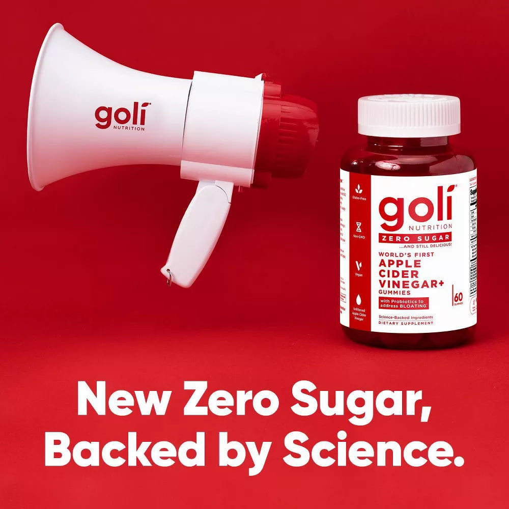 Goli Nutrition Apple Cider Vinegar Zero Sugar Gummies, 60 Gummies