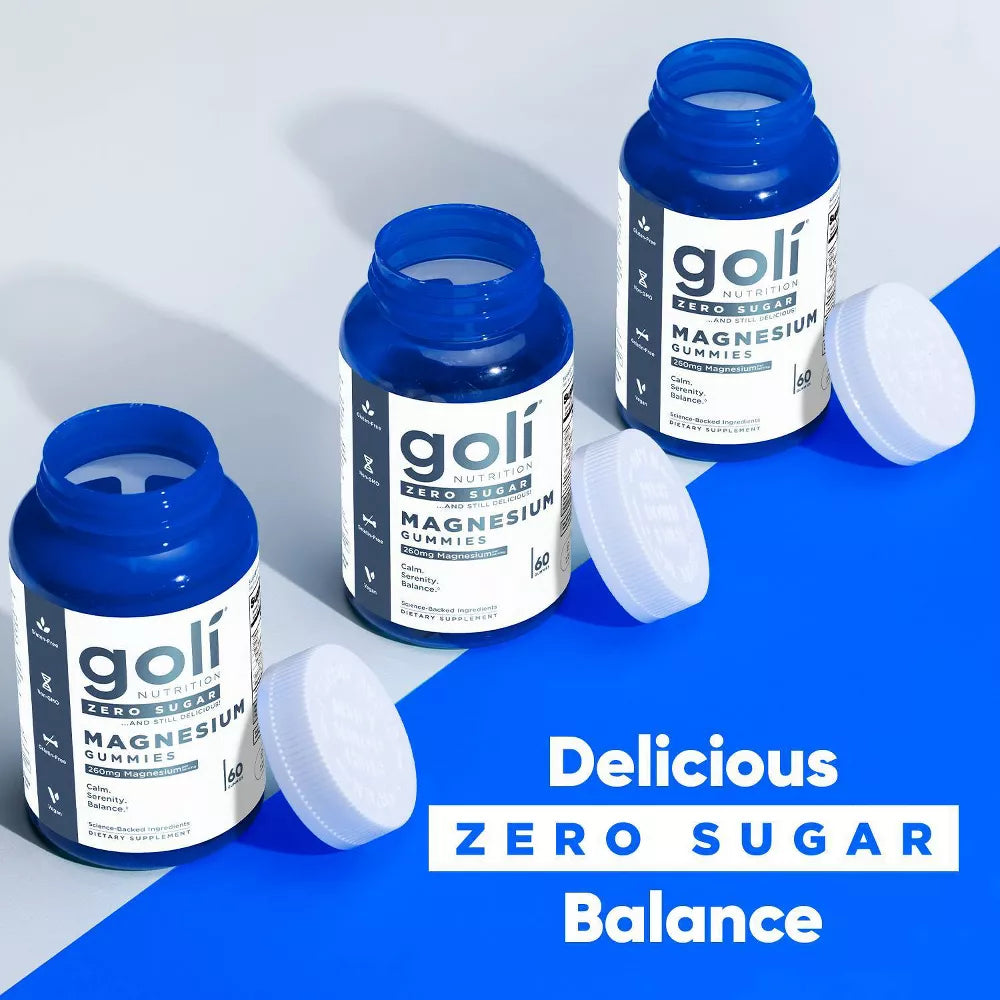 Goli Nutrition Magnesium Zero Sugar Gummies, 60 Gummies