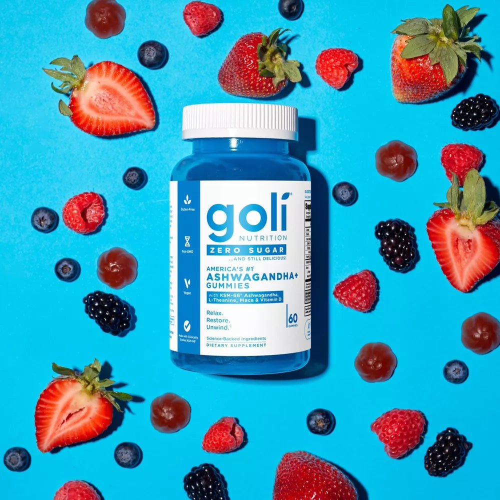 Goli Nutrition Ashwagandha Zero Sugar Gummies, 60 Gummies