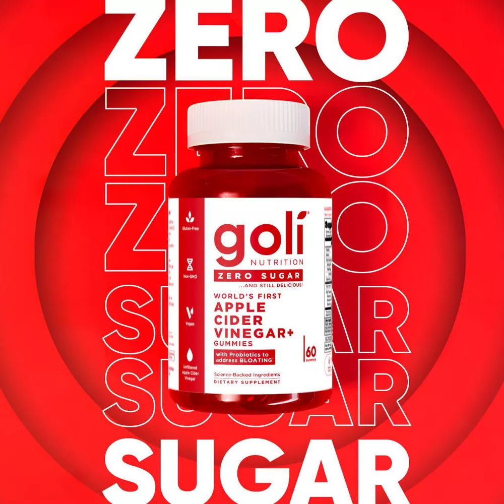 Goli Nutrition Apple Cider Vinegar Zero Sugar Gummies, 60 Gummies
