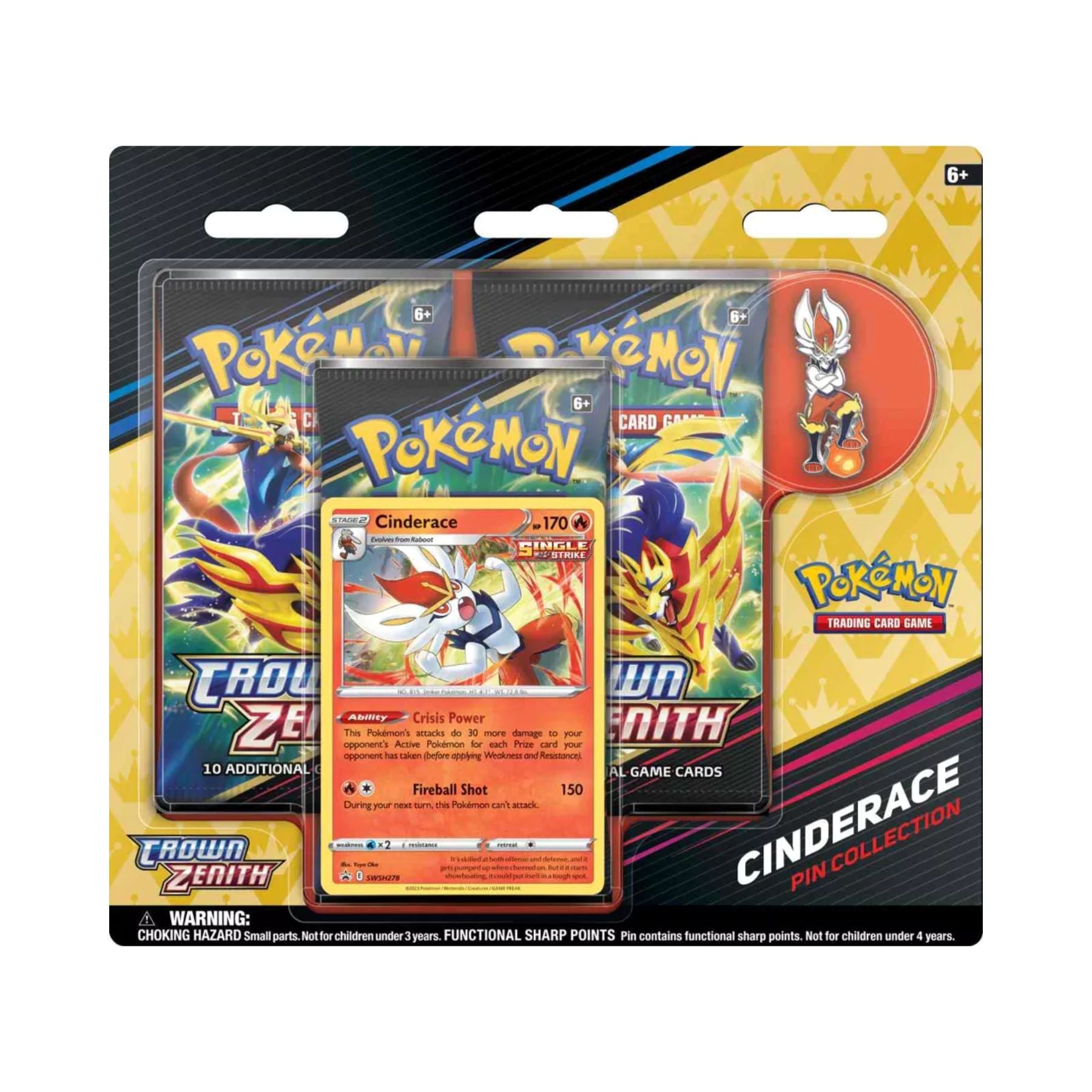 Pokemon - Crown Zenith - Pin Collection - Cinderace