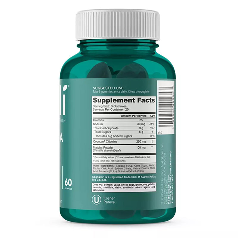 Goli Nutrition Matcha Mind Cognitive Gummies