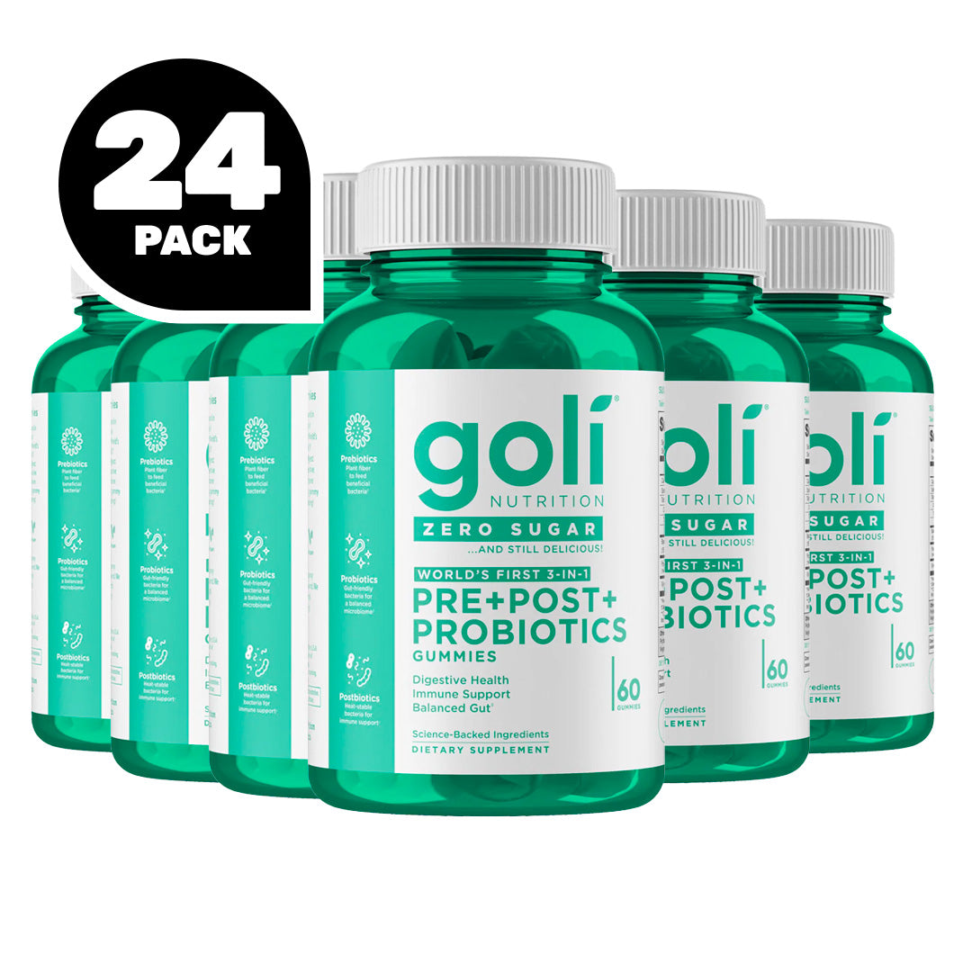 Goli Nutrition Pre+Post+Probiotics Zero Sugar Gummies, 60 Gummies
