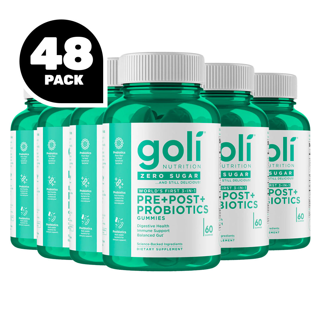 Goli Nutrition Pre+Post+Probiotics Zero Sugar Gummies, 60 Gummies